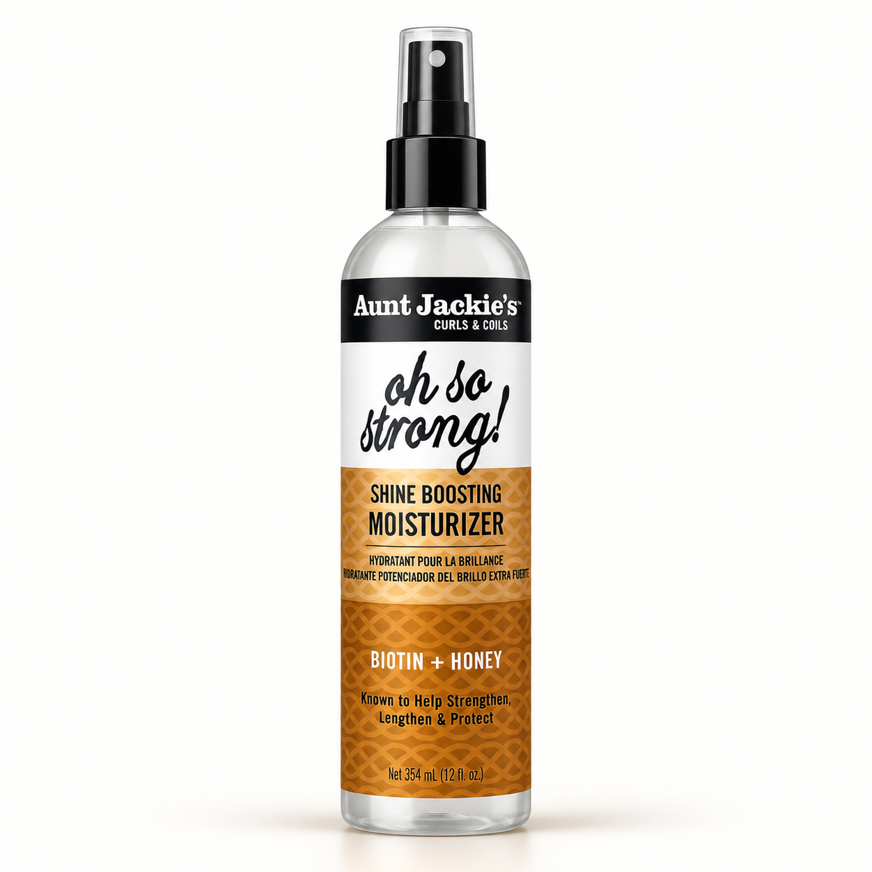 اسپری مرطوب کننده و براق کننده مو آنت جکیز aunt jackie’s oh so strong! Shine boosting moisturizer