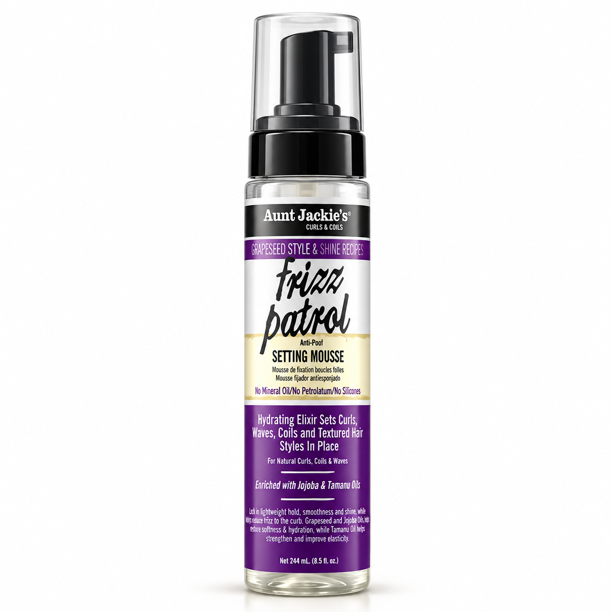 فوم حالت دهنده و ضد وز آنت جکیز aunt jackie’s frizz patrol anti-poof setting mousse
