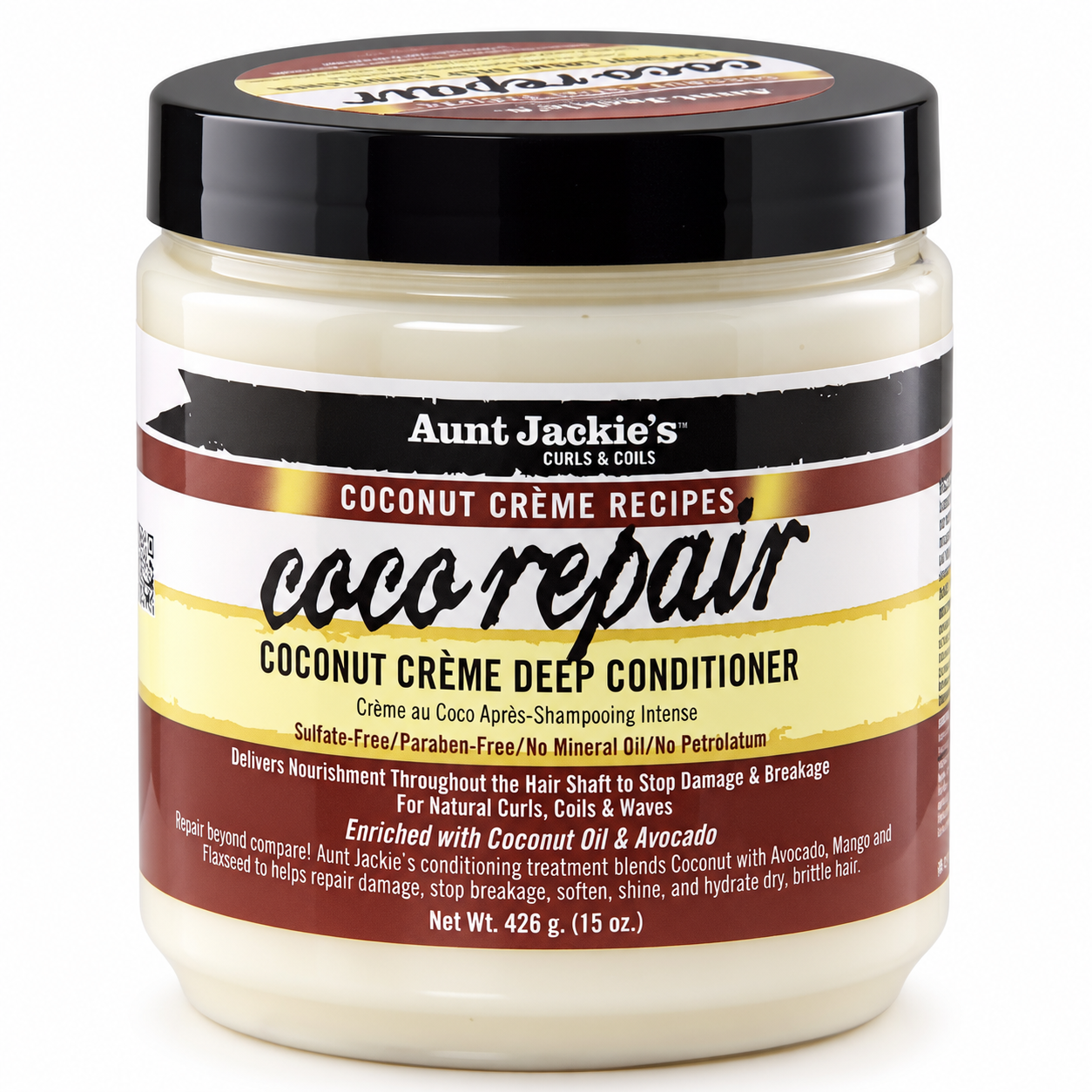 ماسک و نرم کننده عمیق کوکو ریپیر آنت جکیز aunt jakie’s coco repair coconut creme deep conditioner