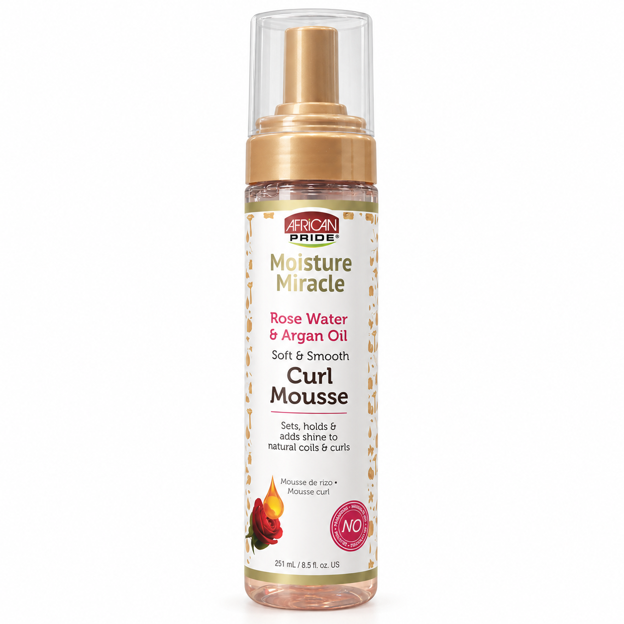 موس حالت دهنده و فعال کننده فر آفریکن پراید african pride moisture miracle rose water & argan oil curl mousse