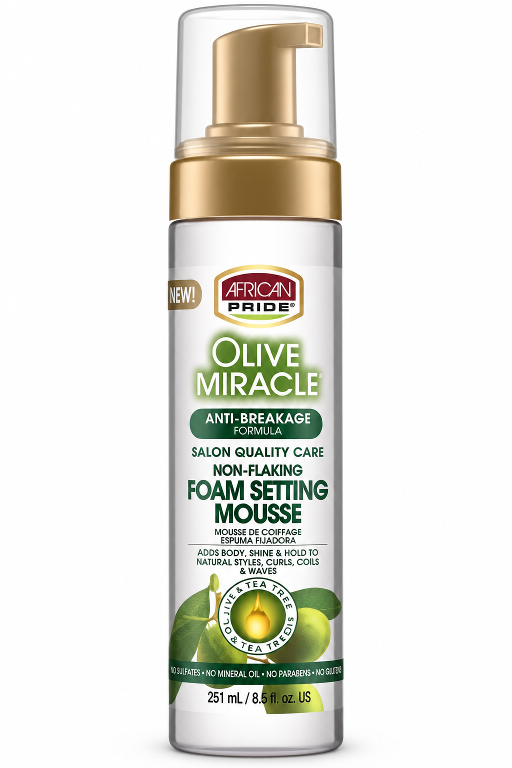 موس حالت دهنده کف آفریکن پراید african pride olive miracle anti-breakage non-flaking foam setting mousse