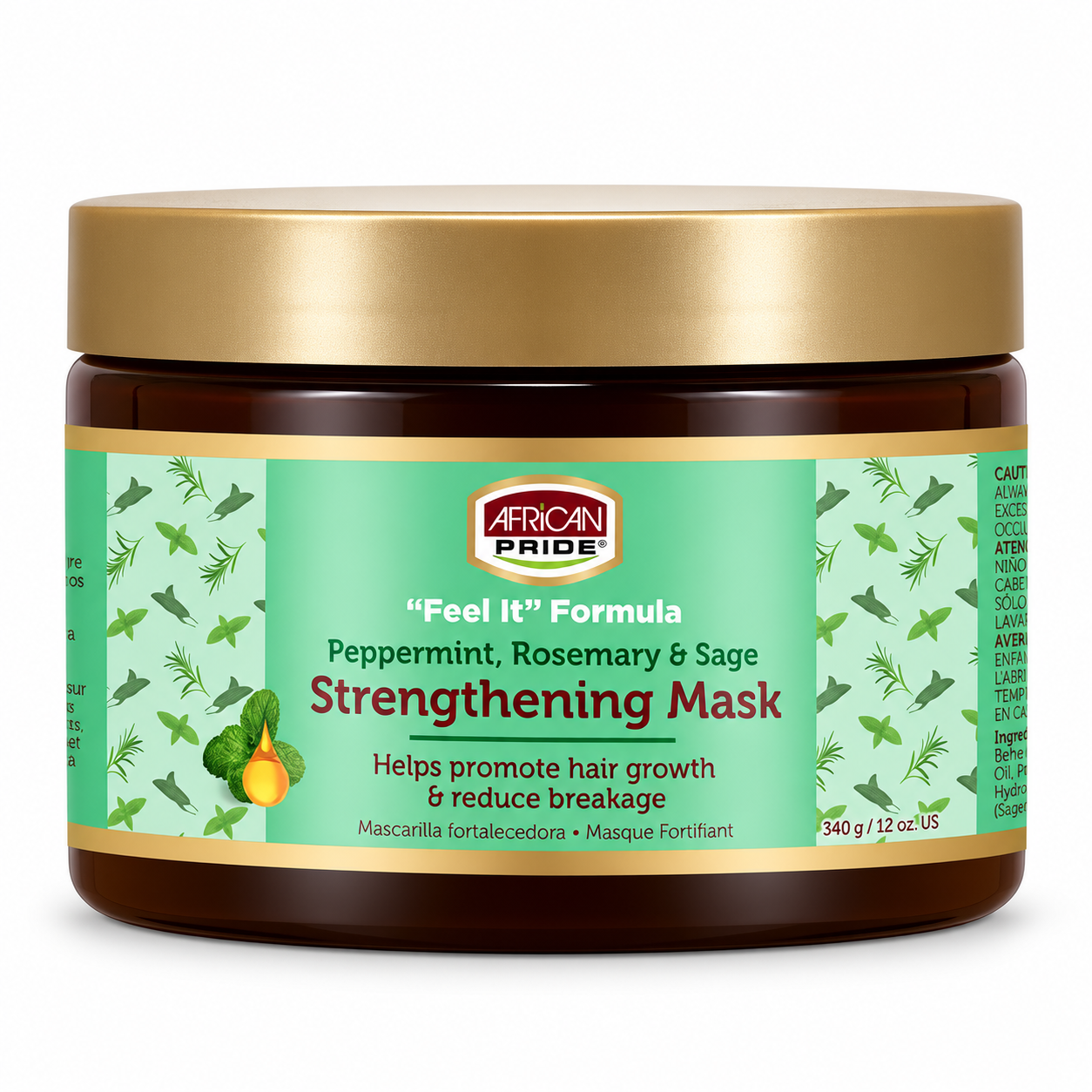 ماسک تقویت کننده آفریکن پراید  african pride feel it formula peppermint, rosemary & sage strengthenibg mask