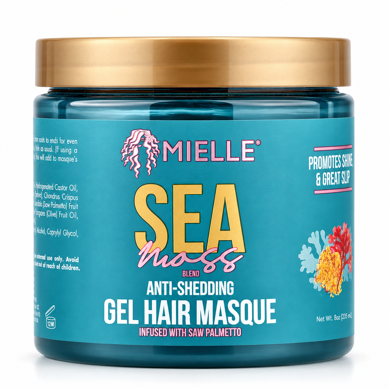 ماسک ژل داخل حمام مییل mielle sea moss anti-shedding gel hair masque